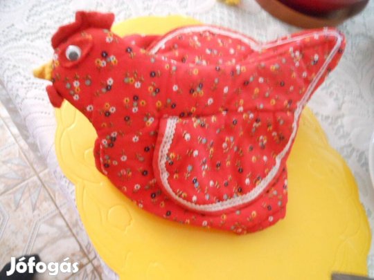 Retró tyúkanyó ételmelegító takaró 28x20cm belülszivacsos