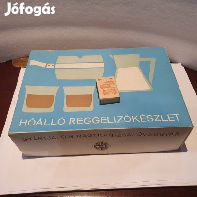 Retro új hőálló üveg reggelizőkészlet amfora üvegért szocreál lakásdek