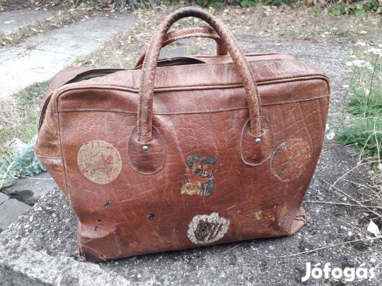 Retro utazótáska, bőr