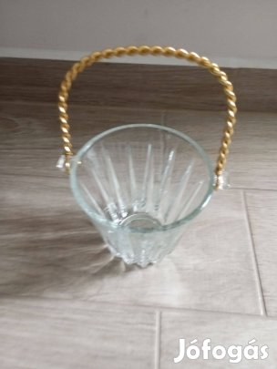 Retró üveg, füles jeges vödör