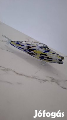Retró üveg hal dísztárgy