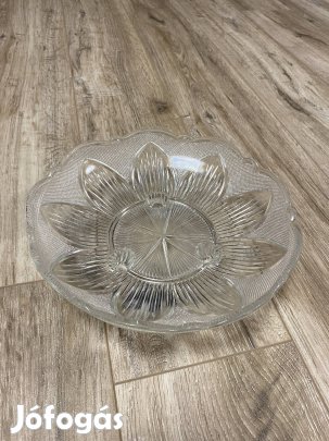 Retró üveg kínálótál 20. Század közepéről