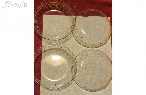 Retro üveg süteményes készlet