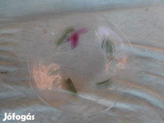 Retró üvegtál, gyümölcstál, kínáló tál 1500 ft/db:Lenti