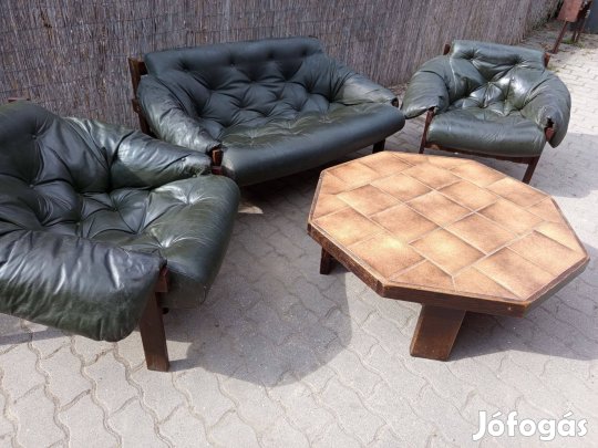 Retro valódi bőr ülőgarnitúra