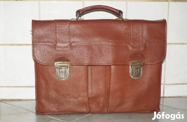 Retró valódi bőrtáska bőr táska aktatáska irattartó nr.60