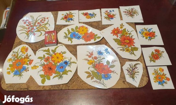 Retro virágos csempe matricák számolatlanul levonó trafikárú szocreál
