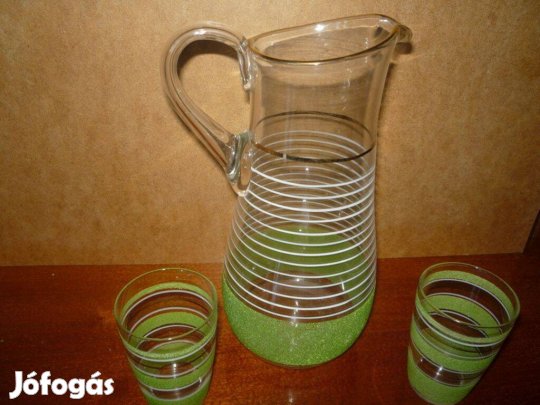 Retro vizes, boros kancsó két pohárral