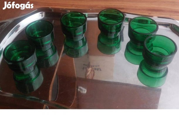 Retró zöld színű lágytojás tartók