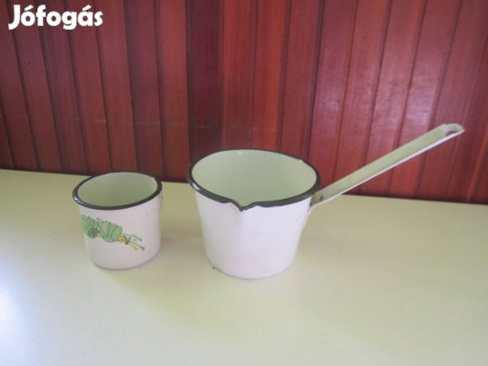 Retró zománcos bögre és kiöntő egyben