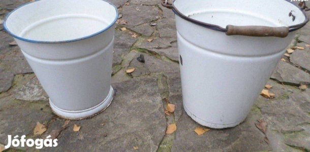 Retro zománcos vödör sajtár