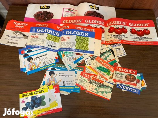 Retto konzerves doboz üveg cimkék, új