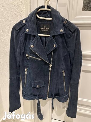 Review női kék Velúrbőr kabát