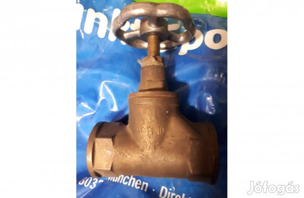 Réz 3/4" egyenes szelep új eladó !
