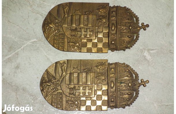 Réz Magyar címer párban Történelmi Magyarország Nagy - Magyarország