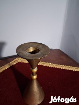 Réz, art deco gyertyatartó 