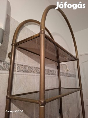 Réz állvany üveg polcokkal