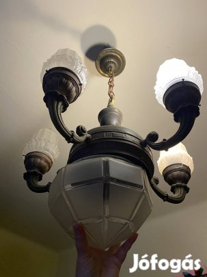 Réz antik kristály csillár