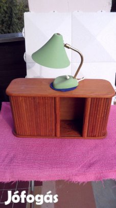 Réz antik lámpa fali asztal redőny ös tárolós mini szekrény új állap