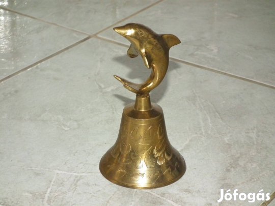 Réz csengettyű delfines szép hangon megszólaló harang kolomp