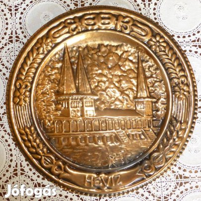 Réz falitál (dísznek) Hévíz 30cm átmérőjű