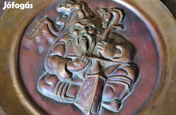 Réz falitányér Buddha ábrázolás