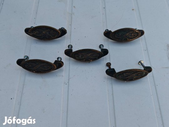 Réz fiók fogantyúk, kihúzók 5db 