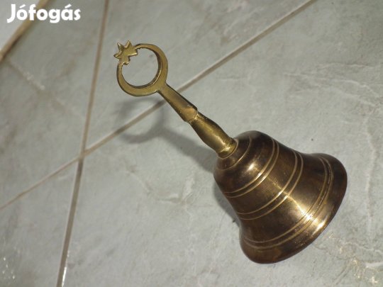 Réz harang kolomp szép hangon megszólaló csillagos kis csengettyű