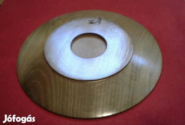 Réz intarziás fa tál 