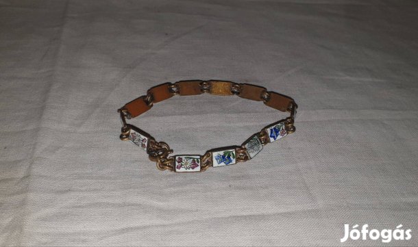 Réz karlánc tűzzománc díszítésekkel