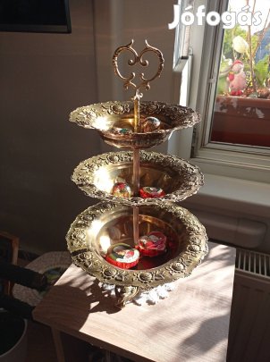 Réz kínáló, asztal közép 