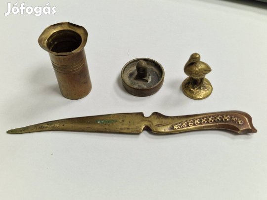 Réz levélbontó, réz kád dugó és réz hamuzó egyben eladó
