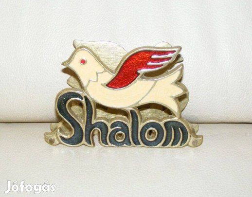 Réz madaras szalvétatartó, levéltartó tűzzománc