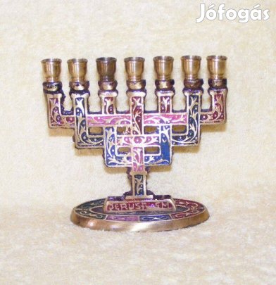 Réz menora gyertyatartó