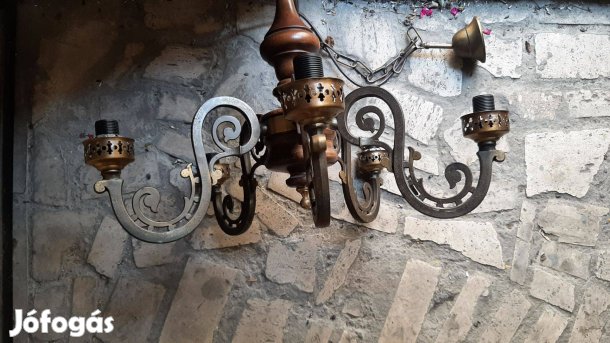 Réz retro Csillár lámpa 5 ágú antik