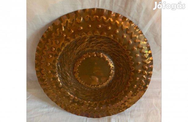 Réz tál tányér iparművészeti fali réztányér falitányér dísztányér