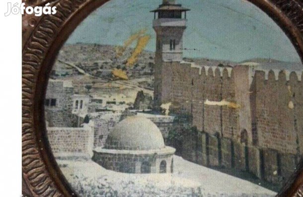 Réz tál városképpel