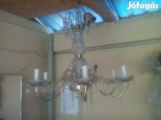 Rézcsillár üveggyöngyökkel