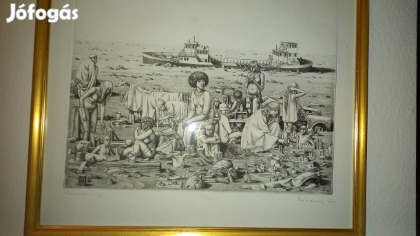 Rézkarc Rékássy Csaba (1937-1988) Camping