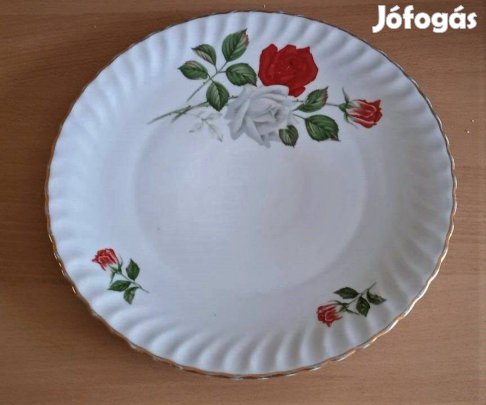 Rheinpfalz Hartporzellan asztalközép, nagy kínáló, csodás rózsákkal