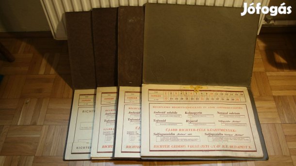 Richter Gedeon antik régi retro naptár 1939, 1941, 1942, 1943