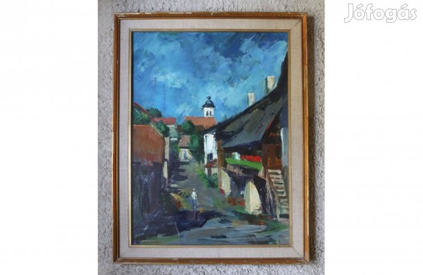 Ridovics Péter utcarészlet olajfestmény