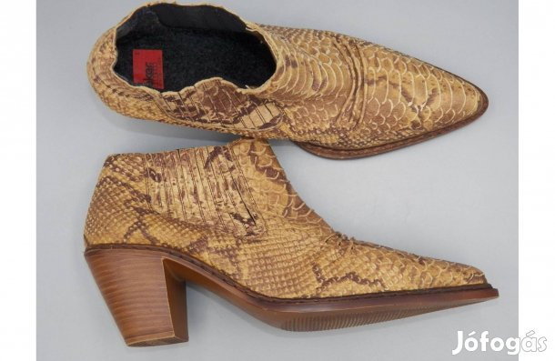 Rieker bőr bokacipő, kígyóbőrmintás, 41 -es