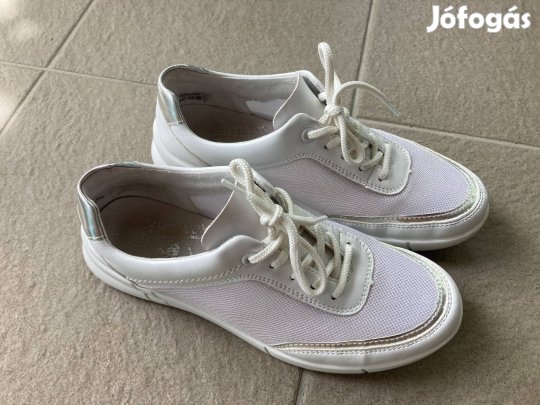 Rieker bőr fehér utcai újszerű sneaker sportos cipő