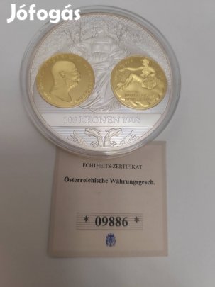 Ritka 100 Kronen 1908 - gyűjtői díszérme