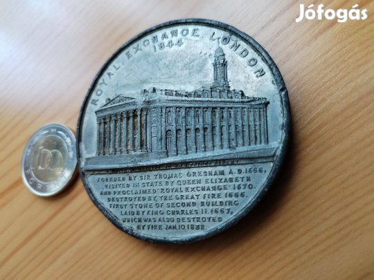 Ritka Angol emlékérem 1844-es eredeti db