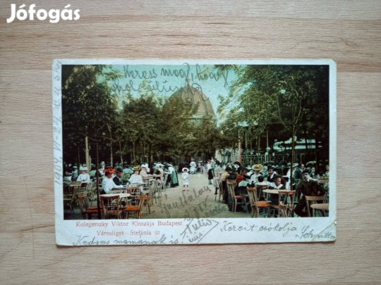 Ritka Budapest Városliget Stefánia út Kolegerszky Kioszk 1904 képeslap
