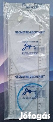 Ritka Retro vonalzó készlet (JES) Bontatlan, 90-es évek eleje