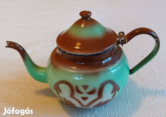 Ritka Szép Csehszlovák Zománcos / Zománcozott Teáskanna