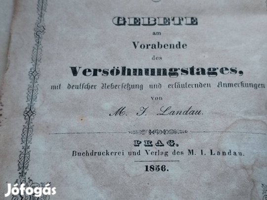 Ritka Zsidó Héber írású és Német gótbetüs írású 1856-os ritka k